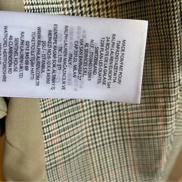 Lauren Ralph Lauren NWT Glen Plaid Cotton-Blend Twill Blazer - Picture 9 of 12